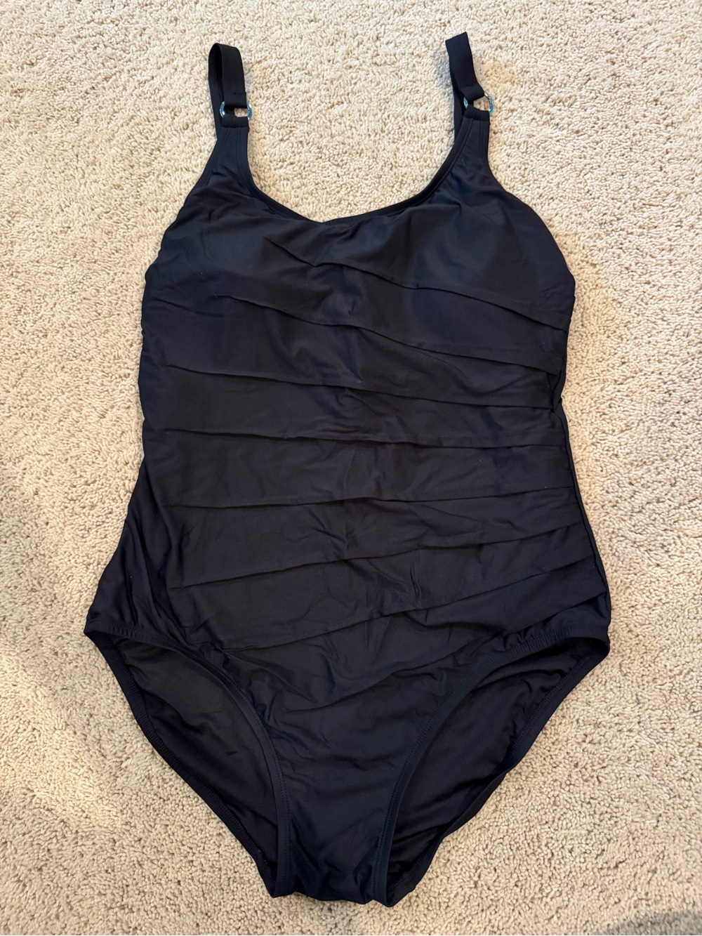 Black Women’s One-Piece Swim Suit - Classic Ruched Design
